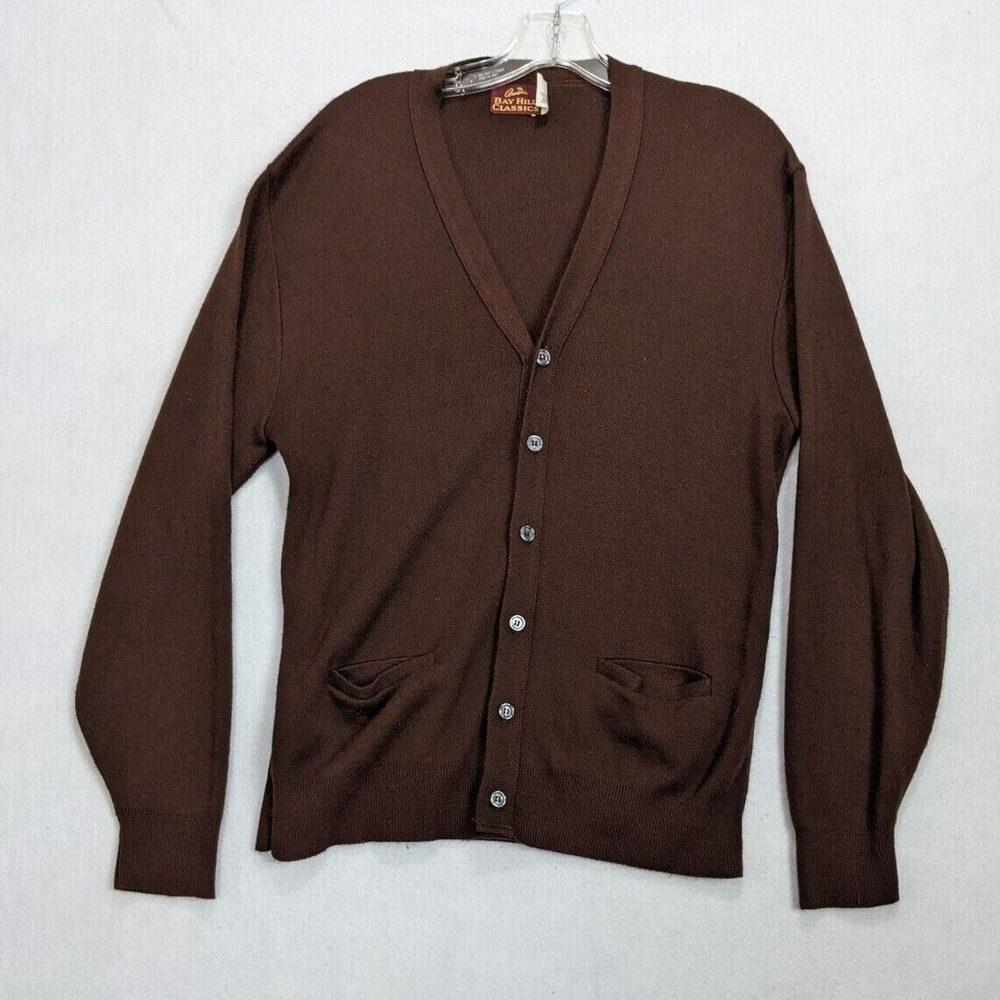 Bay Hills Classics Womens Sweater Size L Cardigan Button Long Sleeve Brown